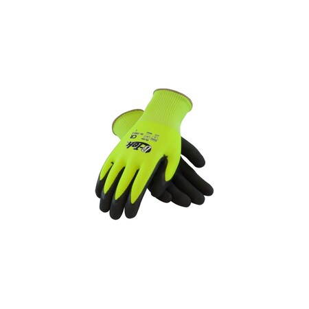 Pip G-TEK CR, HI-VIS LIME POLYKORSHELL, DD BLK. NITRILE, EN5, PK 72 16-340LG/XXL